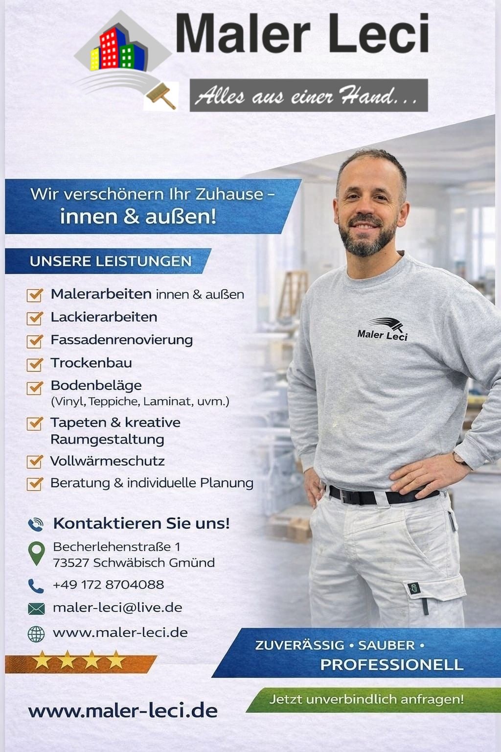 Malerbetrieb Leci bei der Arbeit